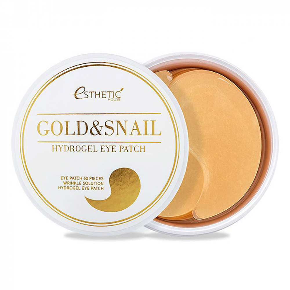 Патчи под глаза с золотом и улиткой Esthetic House Gold &amp; Snail Hydrogel Eye Patch 60 pieces