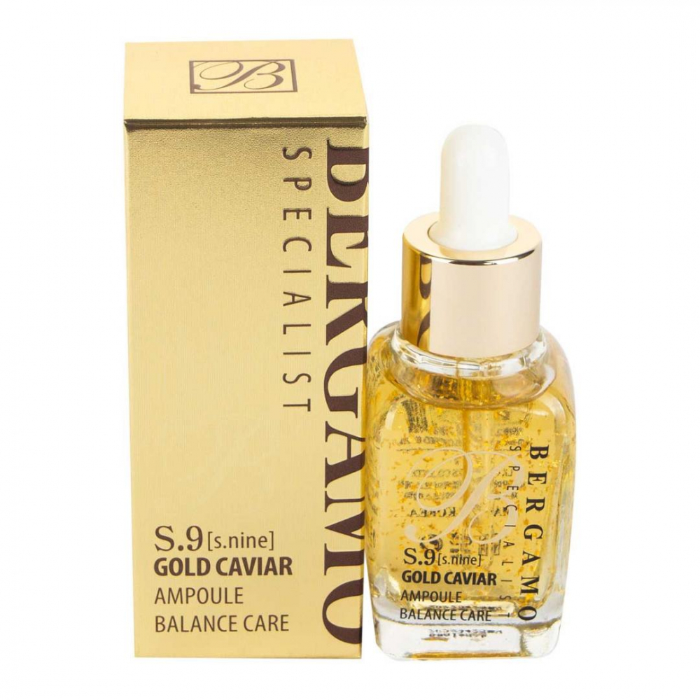 Ампульная сыворотка S9 с золотом и экстрактом икры Bergamo Specialist S.Nine Gold Caviar Ampoule 30 ml