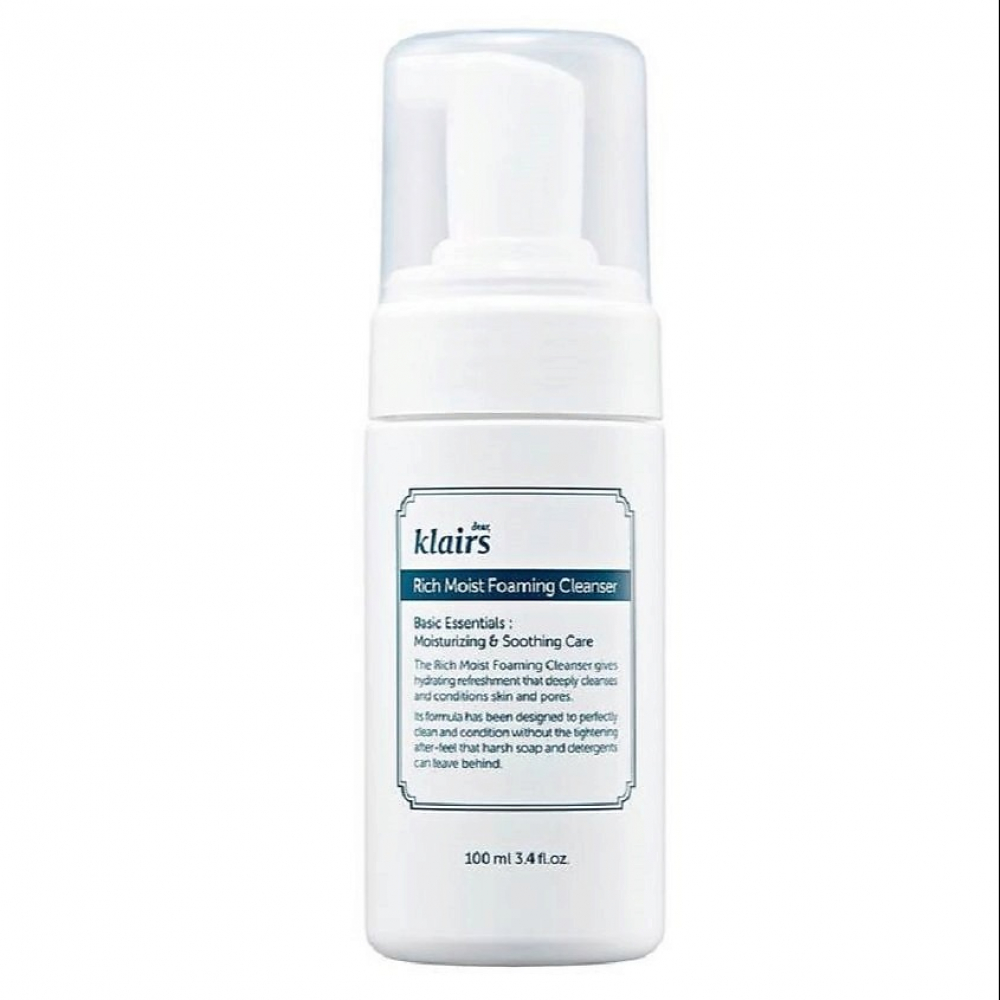 Пенка кислородная для умывания Dear, Klairs Rich Moist Foaming Cleanser 100ml