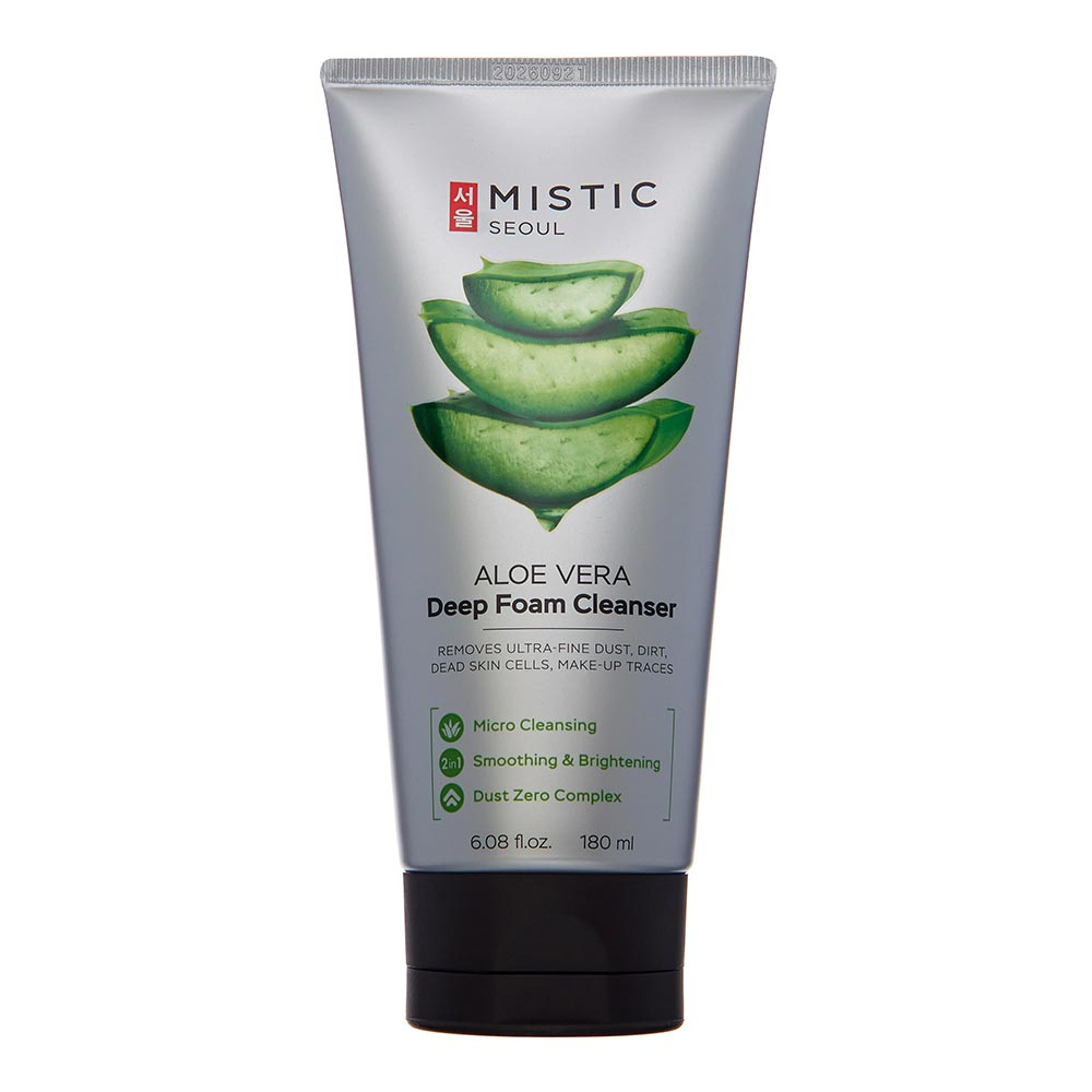Глубокоочищающая пенка для умывания с экстрактом Алоэ Вера MISTIC Aloe Vera Deep Foam Cleanser 180ml