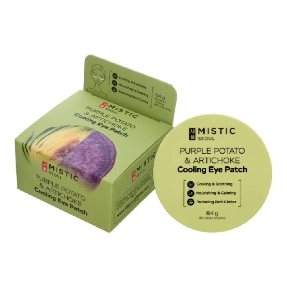 Охлаждающие патчи с экcтрактами артишока и фиолетового батата Mistic Purple Potato & Artichoke Cooling Eye Patch 60 pieces