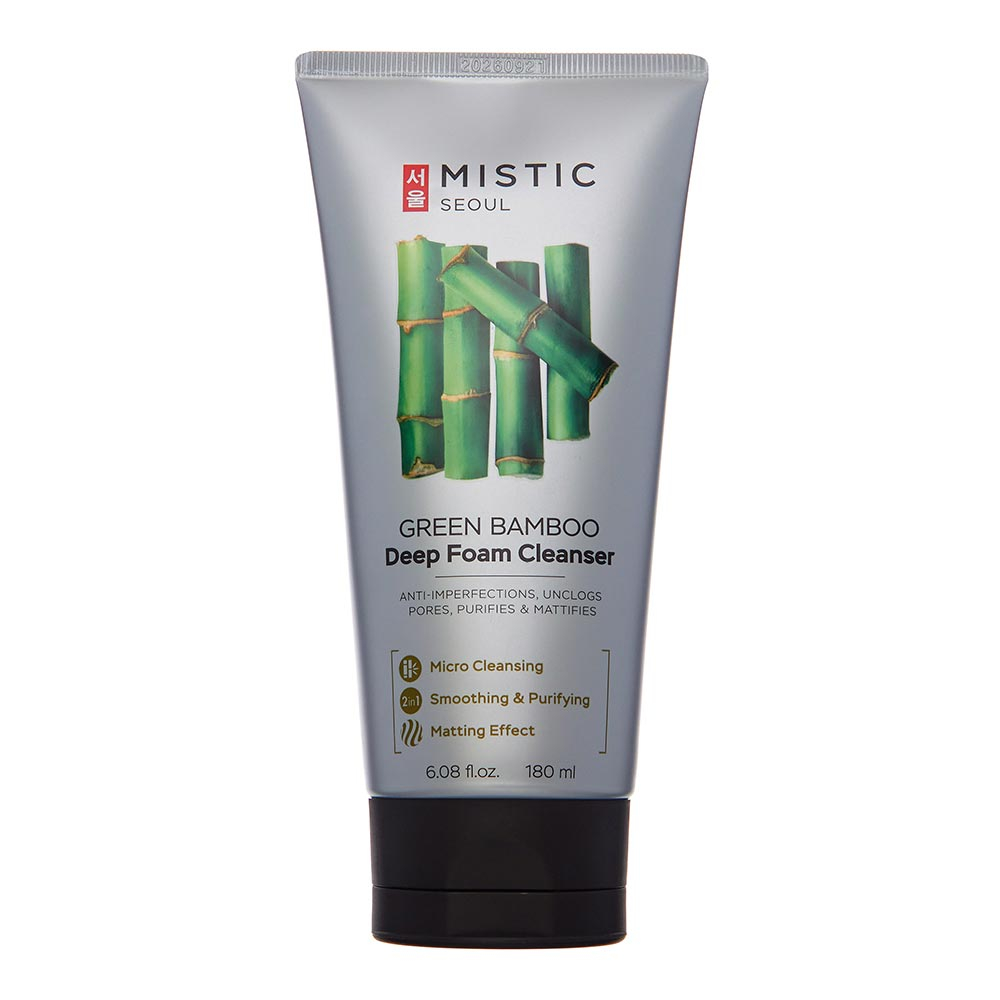 Глубокоочищающая пенка для умывания с экстрактом бамбука MISTIC Green Bamboo Deep Foam Cleanser 180ml