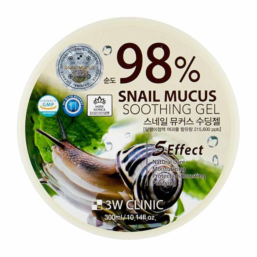 Универсальный гель с улиточным муцином 3W Clinic 98% Snail Mucus Soothing Gel 300ml