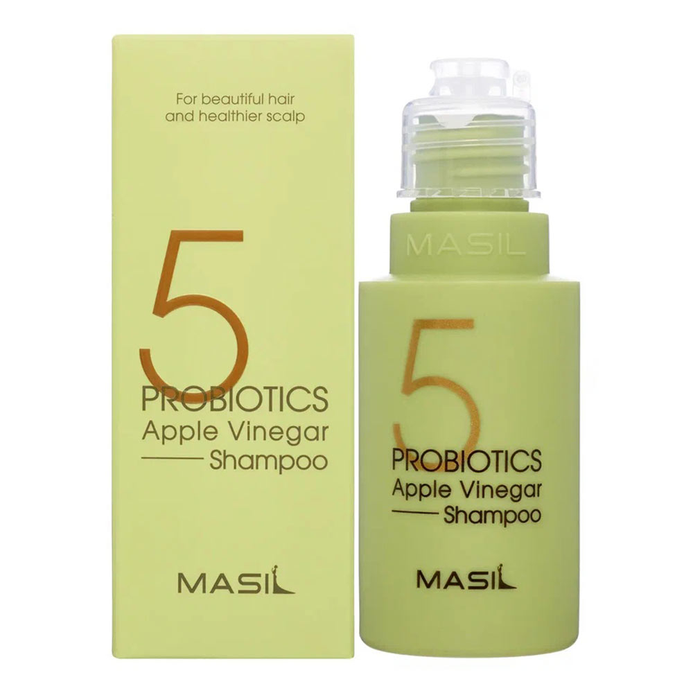 Masil 5 Probiotics Apple Vinegar Shampoo Шампунь против перхоти с яблочным уксусом и пробиотиками 50ml