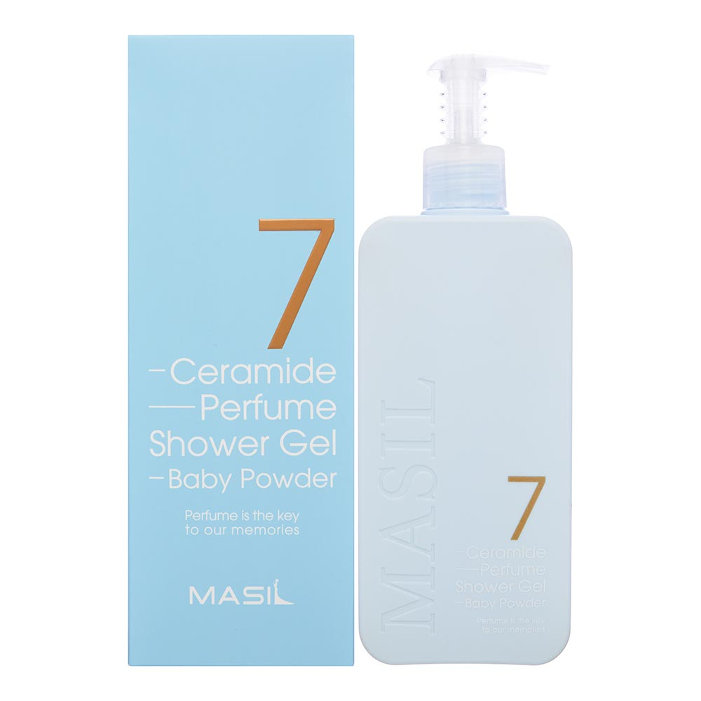 Masil 7 Ceramide Perfume Shower Gel Baby Powder Парфюмированный гель для душа с керамидами и ароматом детской присыпки 500ml