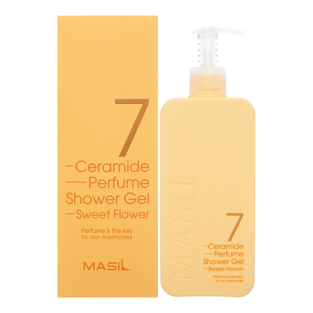 Masil 7 Ceramide Perfume Shower Gel Sweet Flower Парфюмированный гель для душа с керамидами и ароматом малины и жасмина 300ml