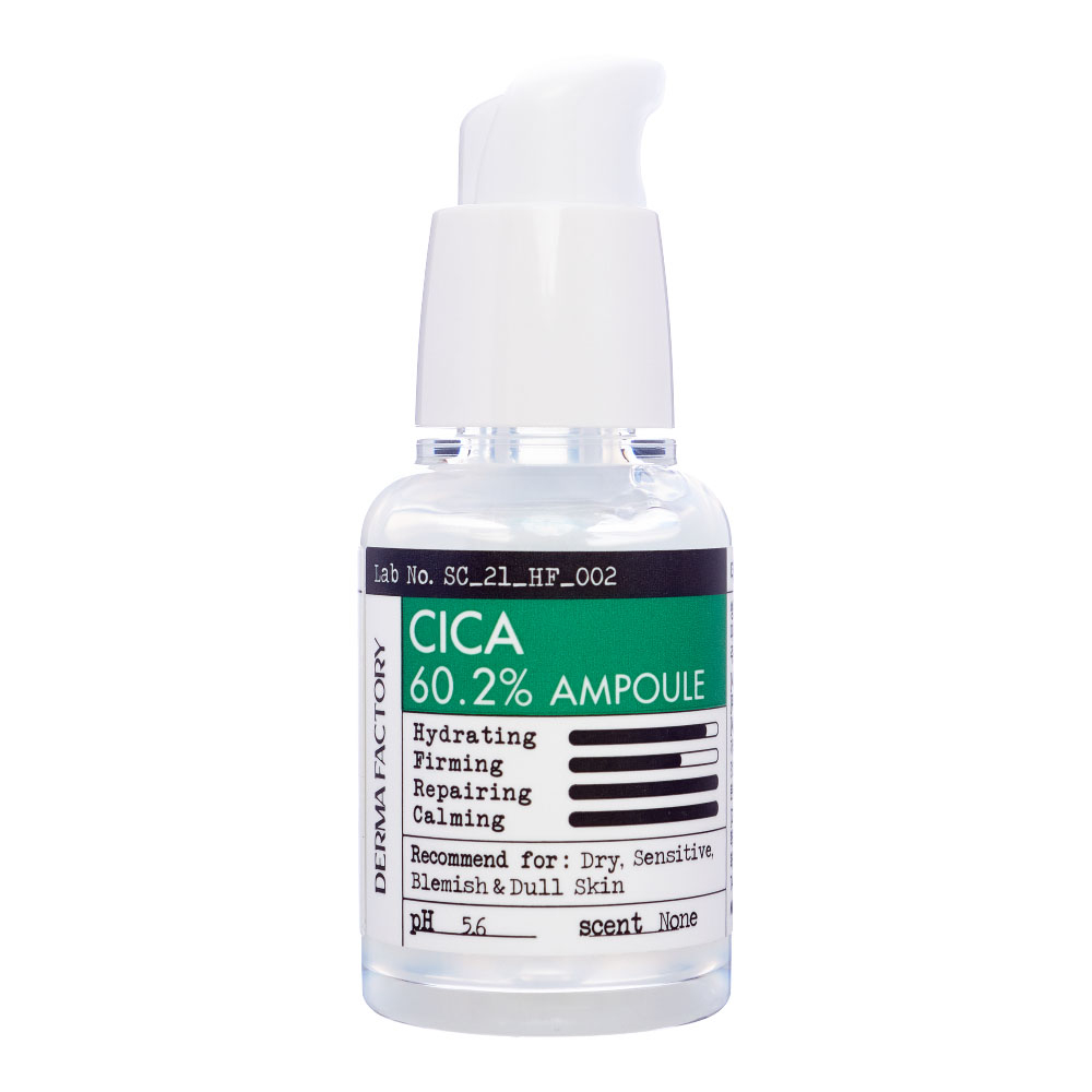 Сыворотка ампульная для лица с экстрактом центеллы азиатской Derma Factory Cica 60.2% Ampoule 30ml