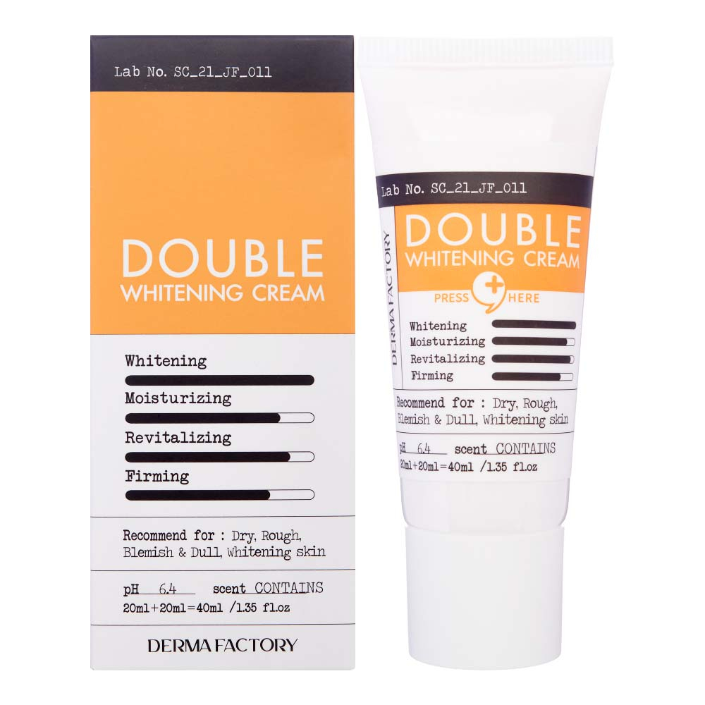 Двойной осветляющий крем с глутатионом и транексамовой кислотой Derma Factory Double Whitening Cream 40ml