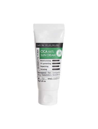 Солнцезащитный крем с экстрактом центеллы азиатской Derma Factory Cica 66% SUN CREAM SFP40/PA+++ 30ml