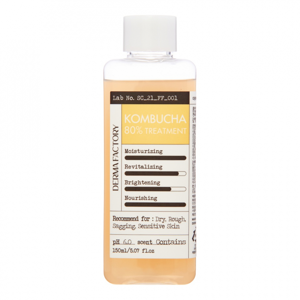 DERMA FACTORY Kombucha 80% Treatment Питательная эссенция-тонер для лица с экстрактом комбучи 150мл