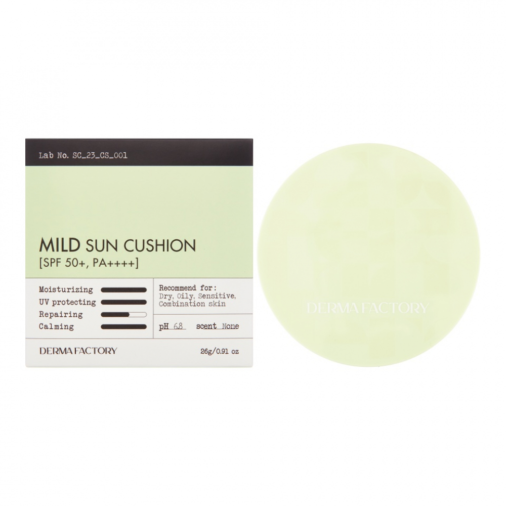 Derma Factory Inorganic Mild Sun Cusion Увлажняющий солнцезащитный кушон с охлаждающим эффектом 28ml
