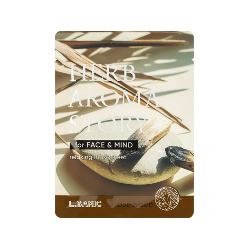 L.Sanic Herb Aroma Story Oud Wood Relaxing Mask Sheet Тканевая маска с экстрактом удового дерева и эффектом ароматерапии 25ml