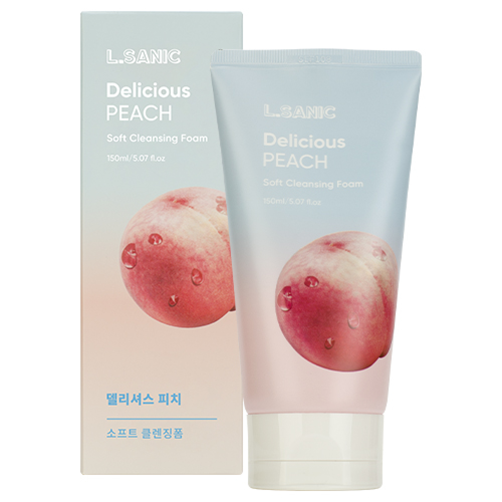 L.Sanic Delicious Peach Soft Cleansing Foam Очищающая пенка для умывания с экстрактом персика 150ml