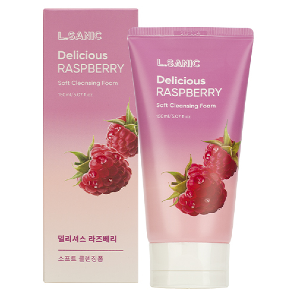 L.Sanic Delicious Raspberry Soft Cleansing Foam Очищающая пенка для умывания с экстрактом малины 150ml