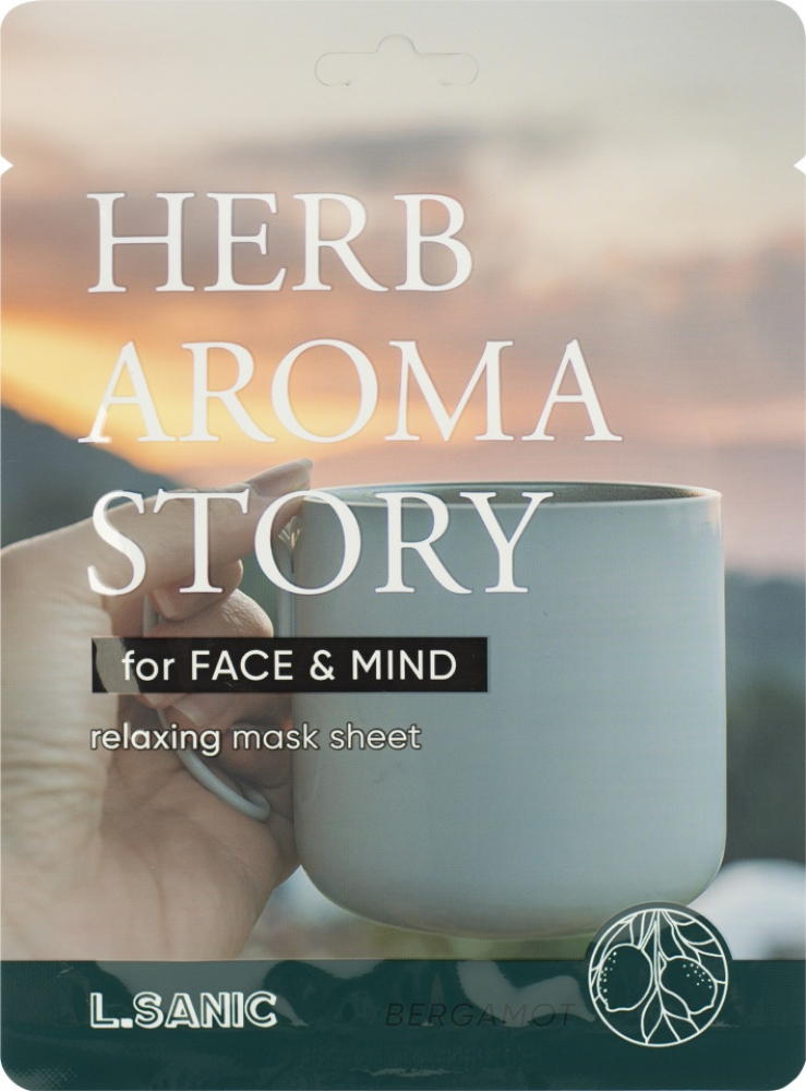 L.Sanic Herb Aroma Story Bergamot Relaxing Mask Sheet Тканевая маска Herb Aroma Story с экстрактом бергамота и эффектом ароматерапии 25ml