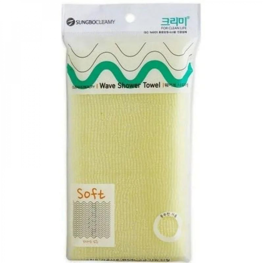 Мочалка д/душа (28х95) нейлон сред. жесткости Sung Bo Cleamy Clean Beauty Wave Shower Towel (Soft) 1 piece