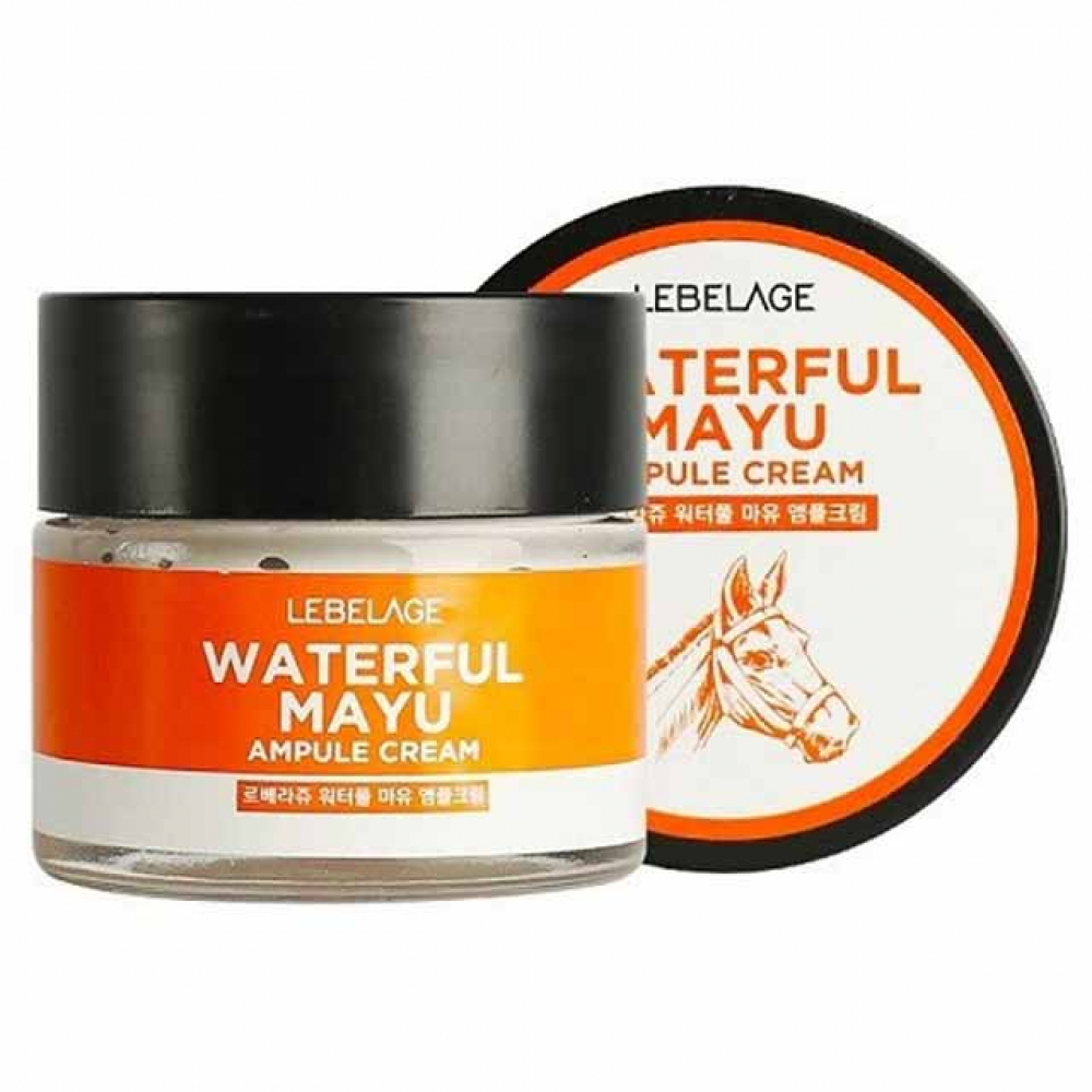 Увлажняющий ампульный крем для лица с лошадиным жиром Lebelage Waterful Mayu Ampule Cream 70ml