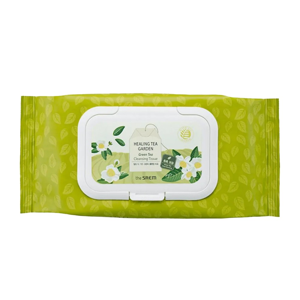 Салфетки очищающие с экстрактом зеленого чая the SAEM Healing Tea Garden Green Tea Cleansing Tissue 60 pieces