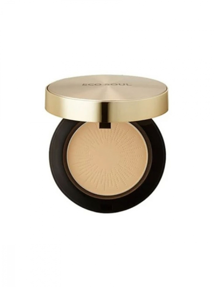 Пудра компактная cменный блок The Saem Eco Soul Luxury Gold Pact SPF30 РА+++ №21 Light Beige 9g