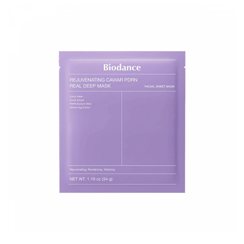 BIODANCE Rejuvenating Caviar PDRN Real Deep Mask Восстанавливающая гидрогелевая маска для лица с экстрактом чёрной икры 34g