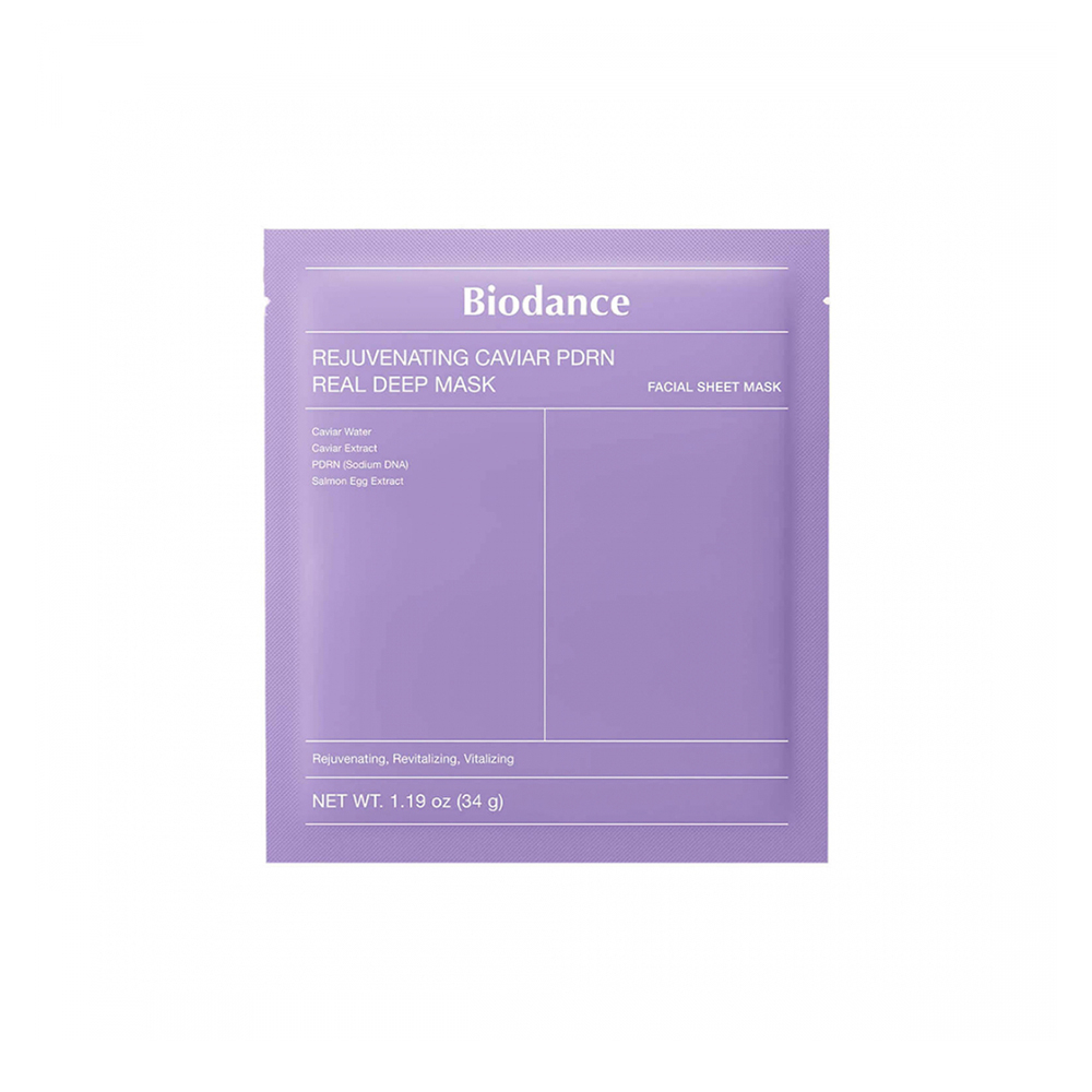 BIODANCE Rejuvenating Caviar PDRN Real Deep Mask Восстанавливающая гидрогелевая маска для лица с экстрактом чёрной икры 34g