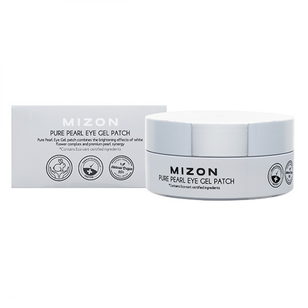Патчи под глаза гидрогелевые с экстрактом белого жемчуга Mizon Pure Pearl Eye Gel Patch 60 pieces