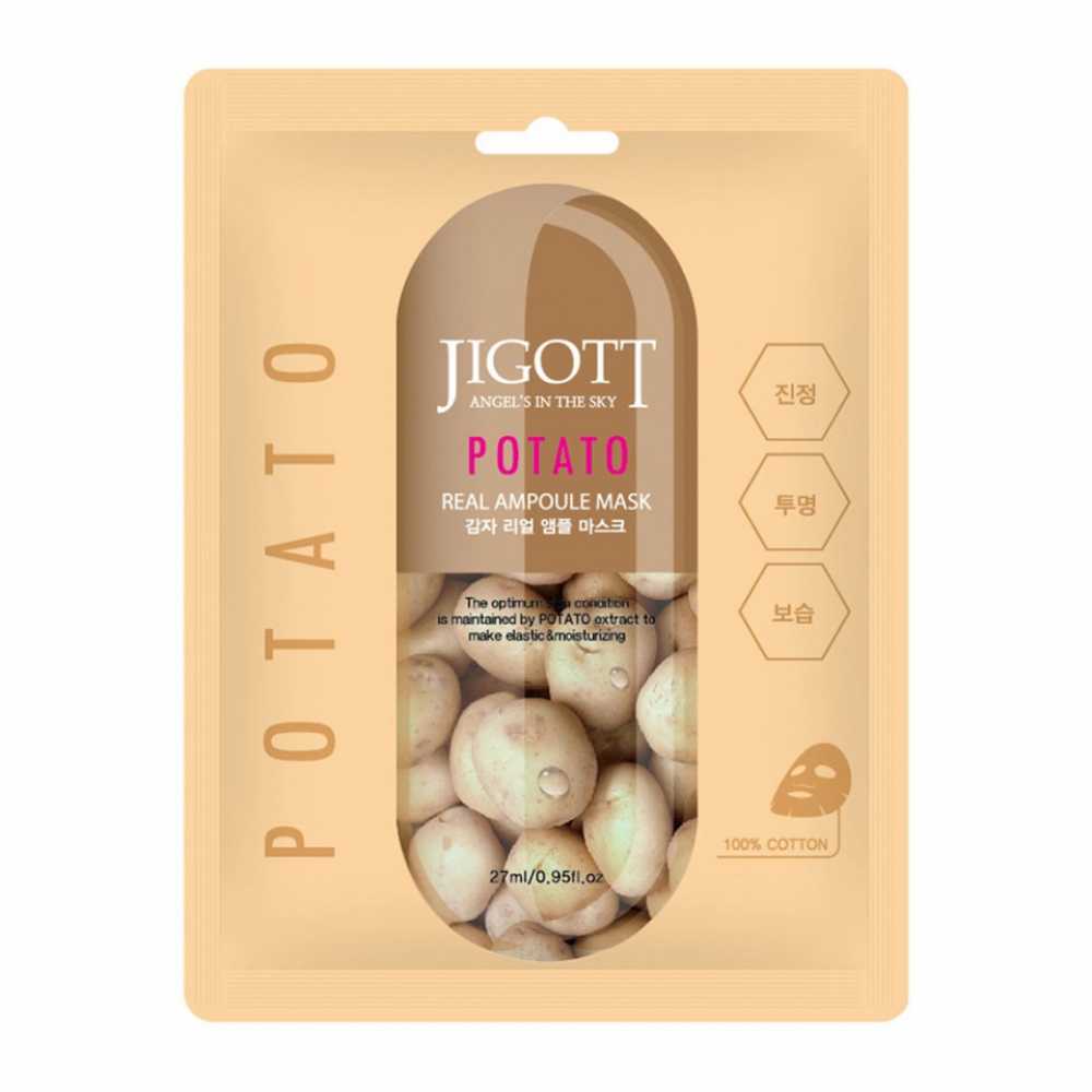 Тканевая маска для лица с экстрактом картофеля Jigott Potato Real Ampoule Mask 31g