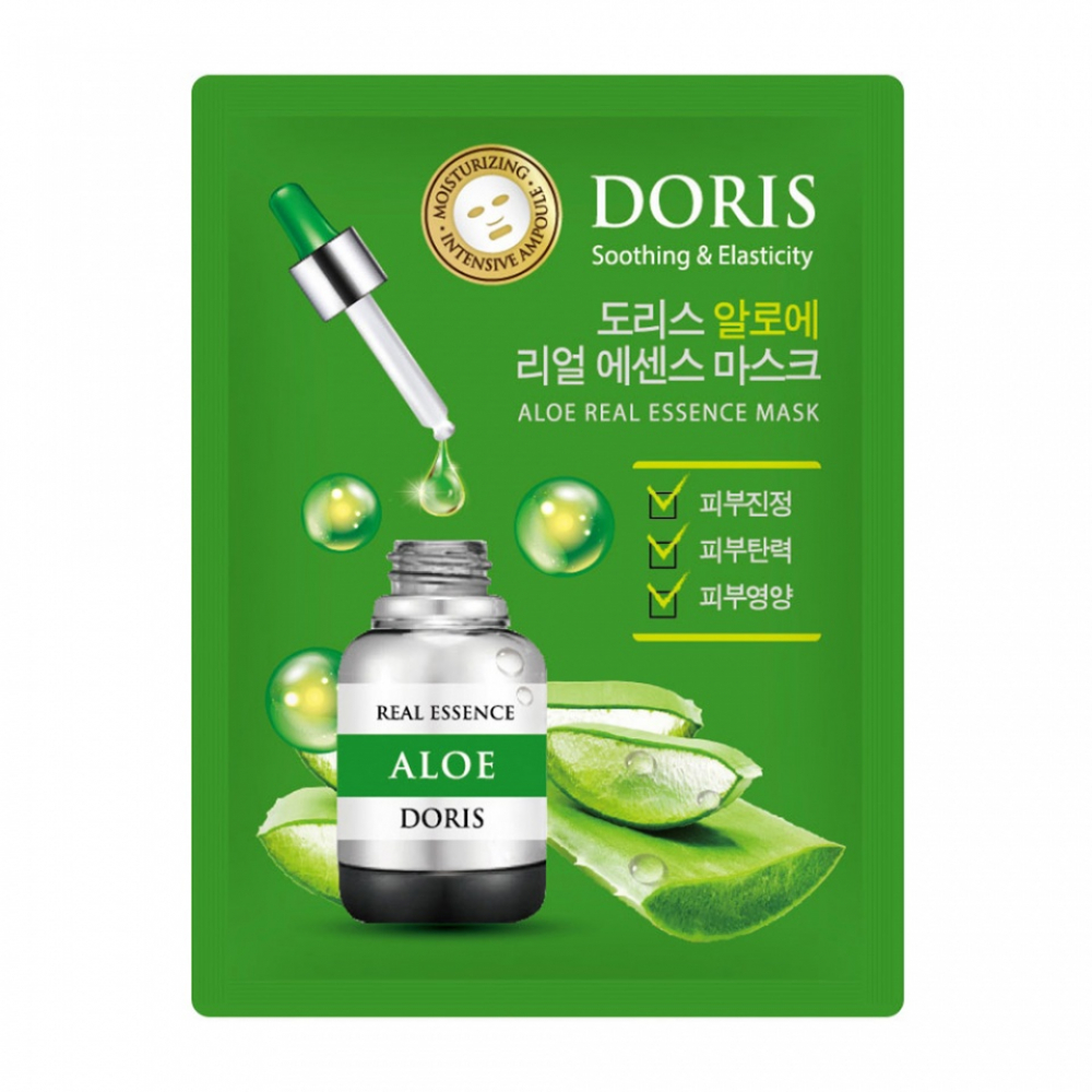 Тканевая маска для лица с экстрактом алоэ Doris Aloe Real Essence Mask 25ml