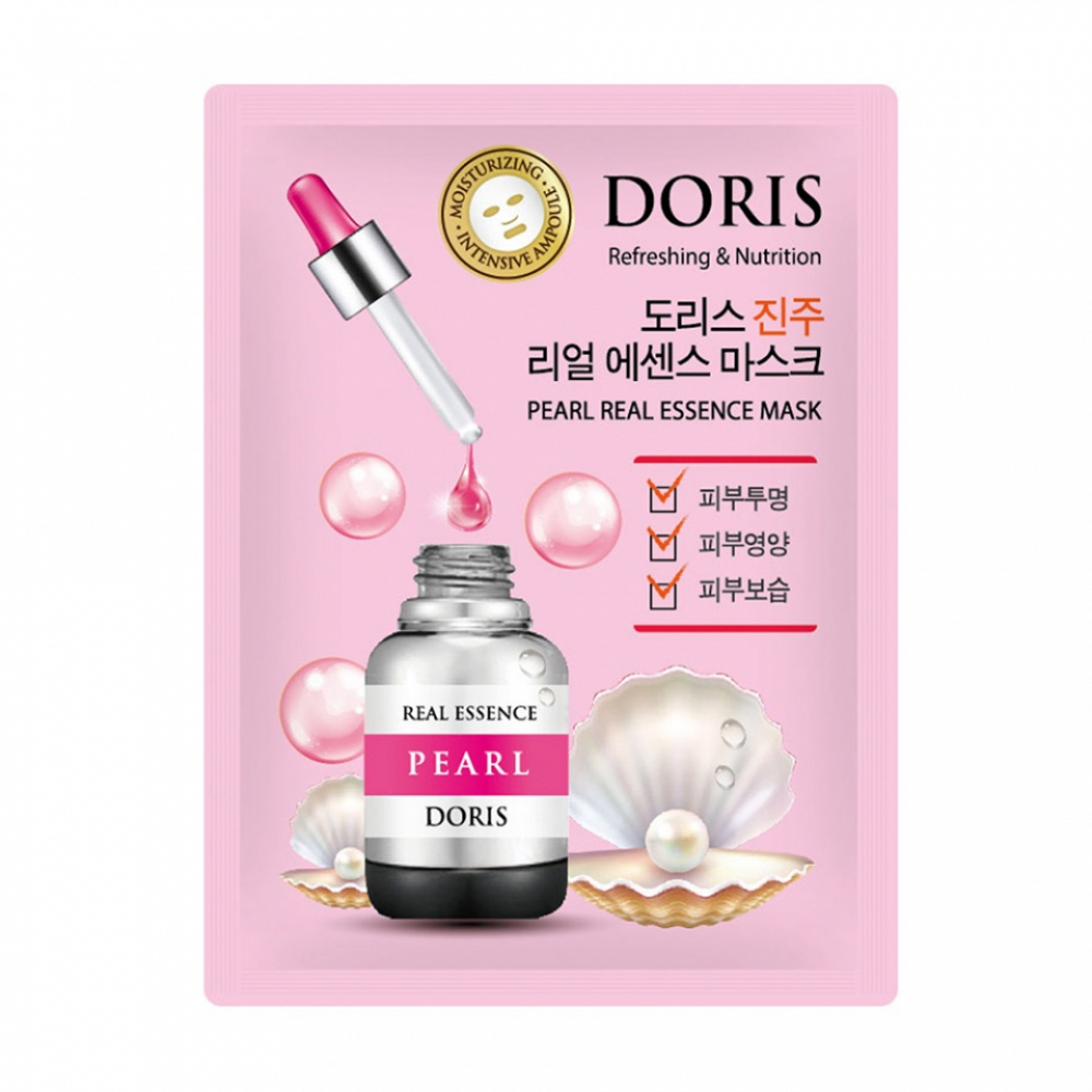 Тканевая маска для лица с жемчугом Doris Pearl Real Essence Mask 25ml