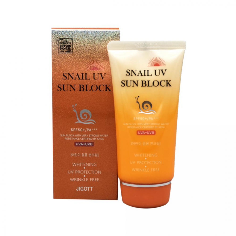 Солнцезащитный крем с улиточным муцином Jigott Snail Uv Sun Block Cream SPF50+/PA+++ 70ml