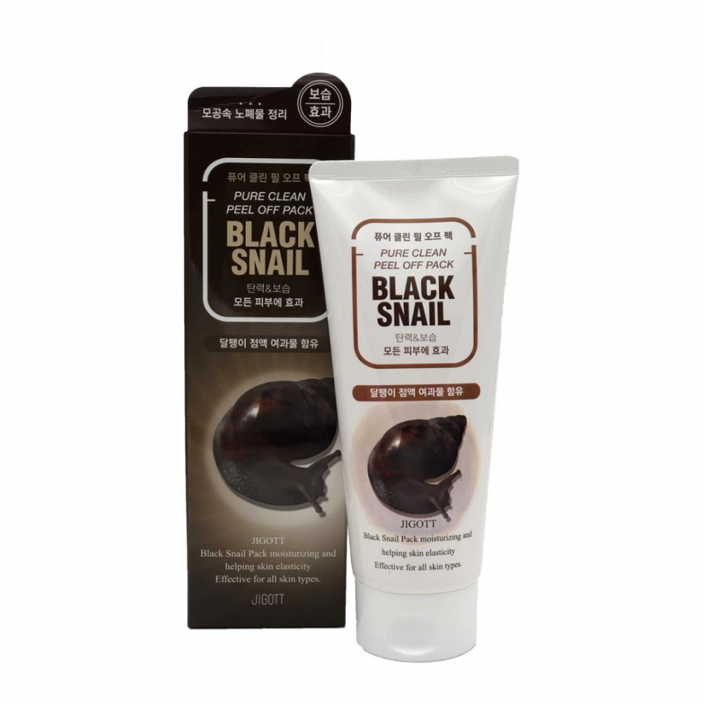Очищающая маска-плёнка с муцином черной улитки Jigott Black Snail Pure Clean Peel Off Pack 180ml