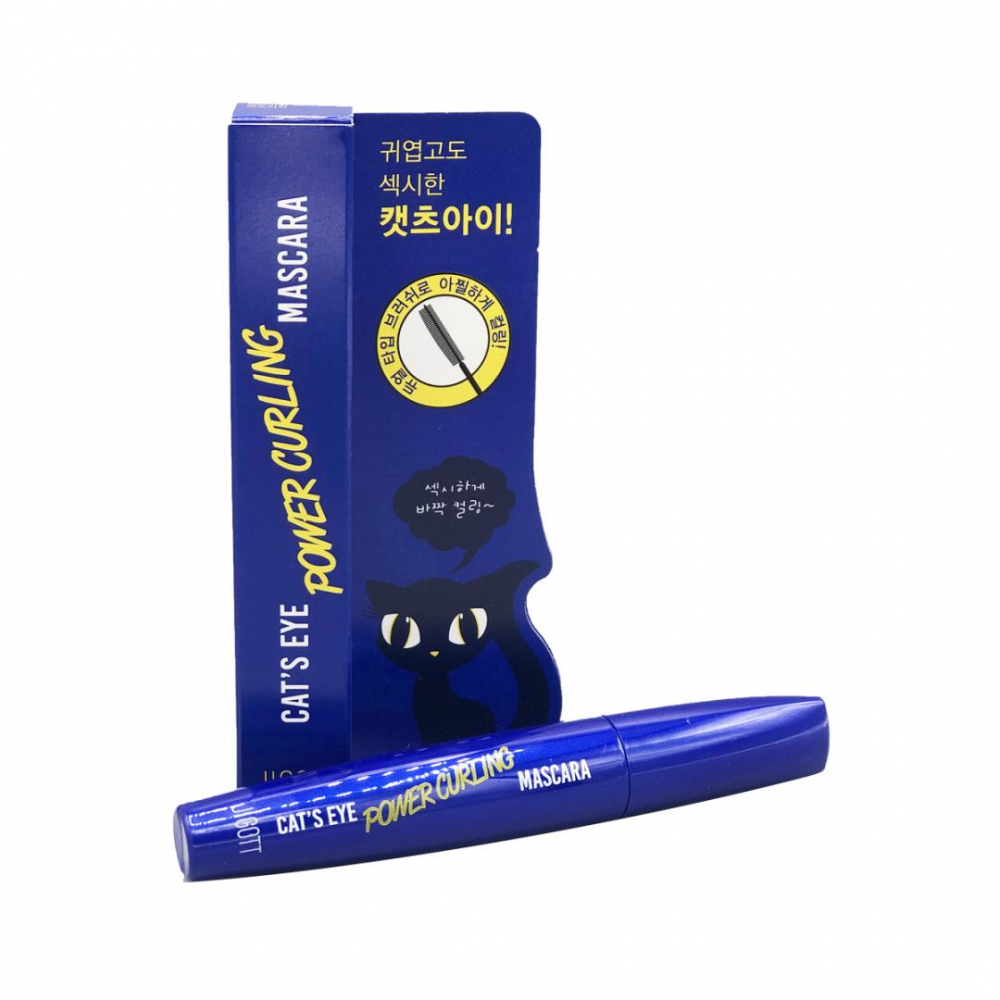 Подкручивающая тушь для ресниц с мягкой кремовой текстурой Jigott Cat's Eye Power Curling Mascara 12ml