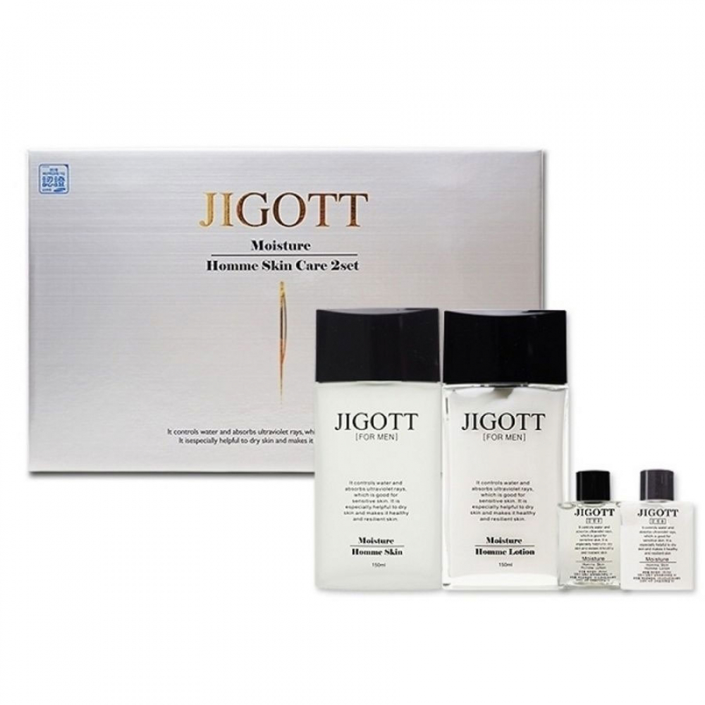 Набор для лица тонер лосьон Jigott Moisture Homme Skin Care 2 Set 150/30ml