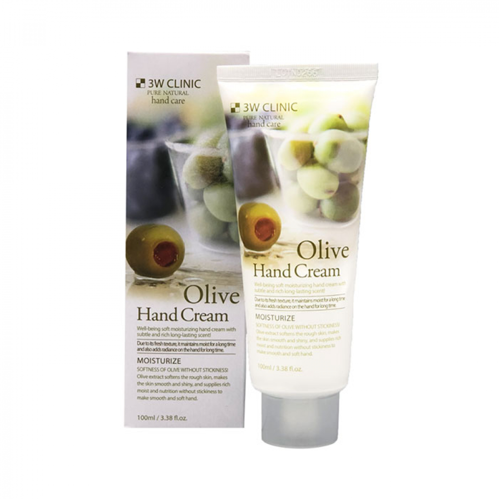 Увлажняющий крем для рук с экстрактом оливы 3W Clinic Moisturizing Olive Hand Cream 100ml