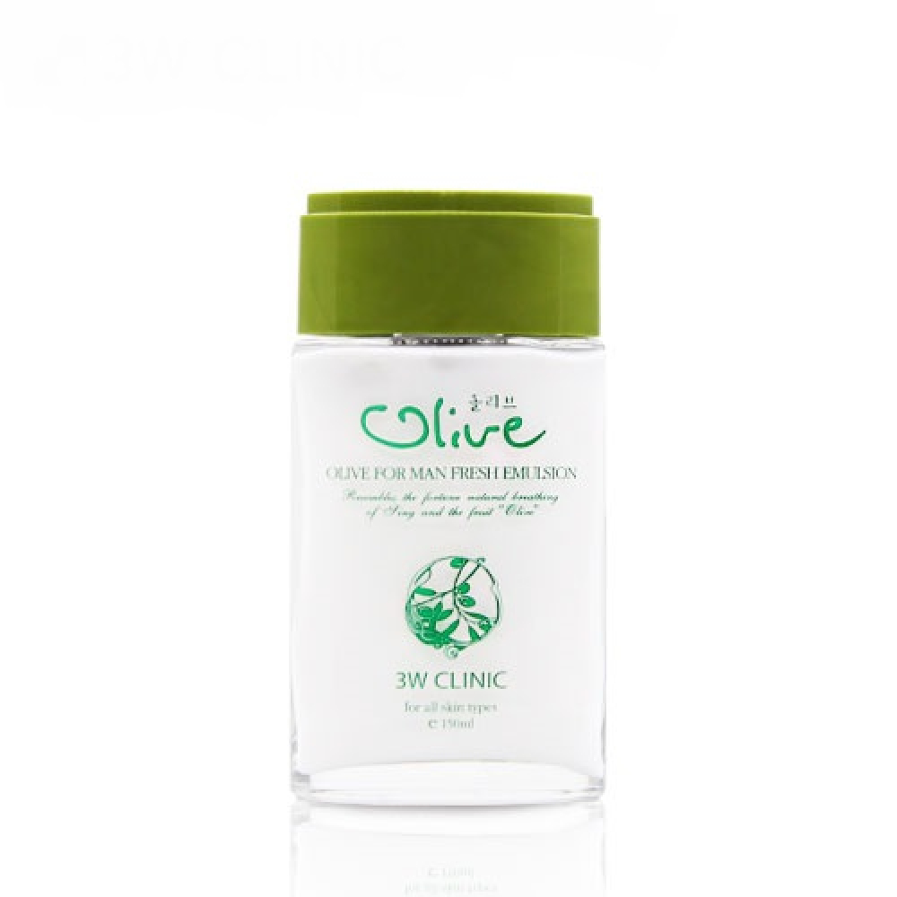 3W CLINIC OLIVE FOR MAN FRESH EMULSION Мужская освежающая эмульсия для лица с экстрактом оливы