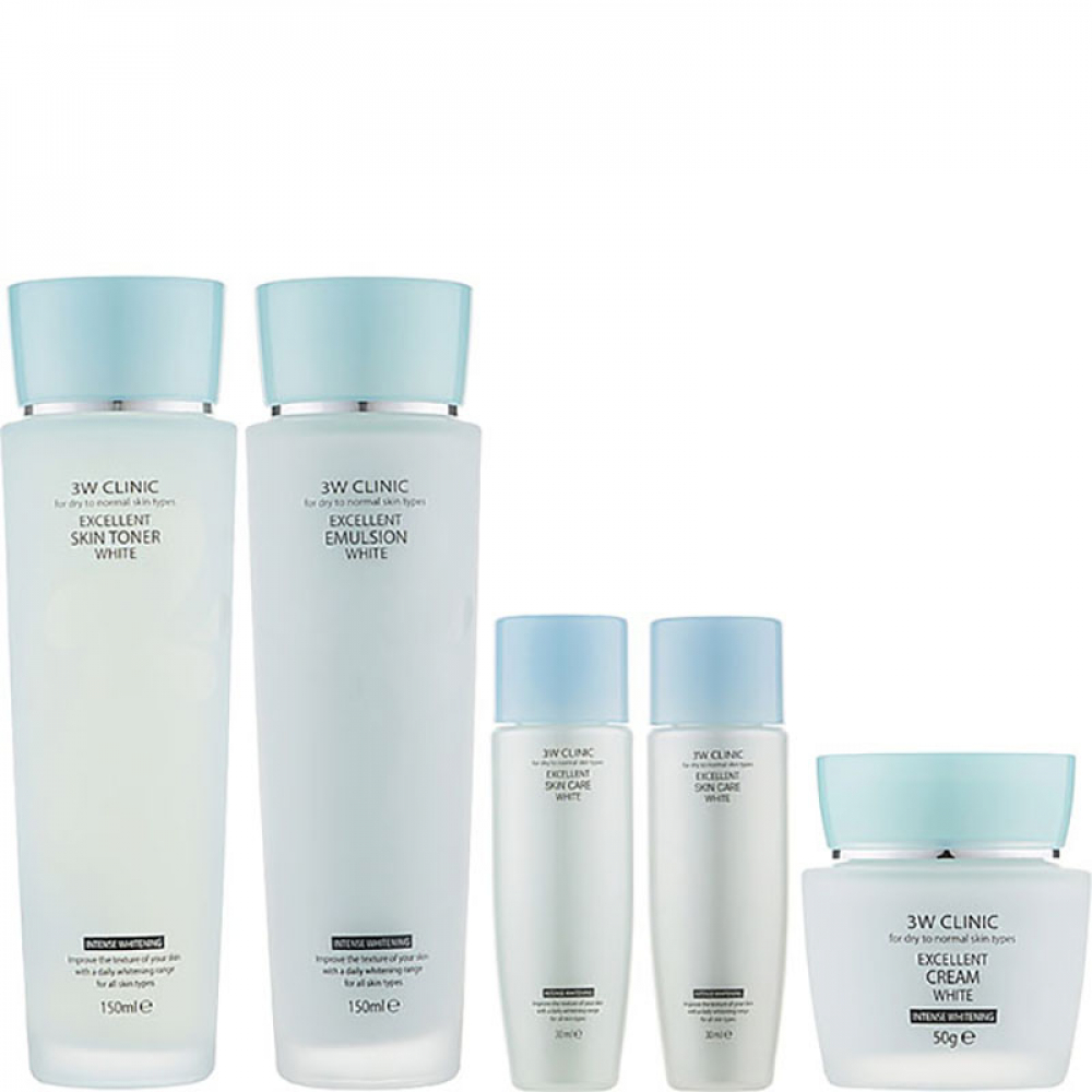 3W Clinic Excellent Skin Care 3 Set Набор: Увлажняющий тонер для лица, Увлажняющая эмульсия для лица