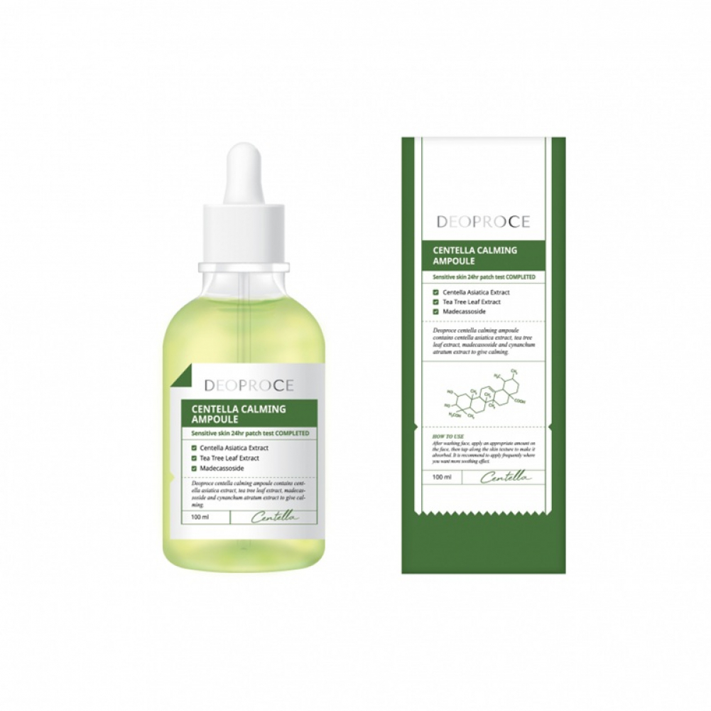 Успокаивающая сыворотка для лица с экстрактом центеллы азиатской Deoproce Centella Calming ampoule 100ml