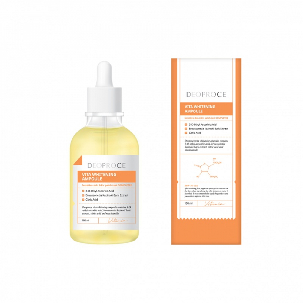 Выравнивающая тон сыворотка для лица с витаминами Deoproce Vita Whitening ampoule 100ml