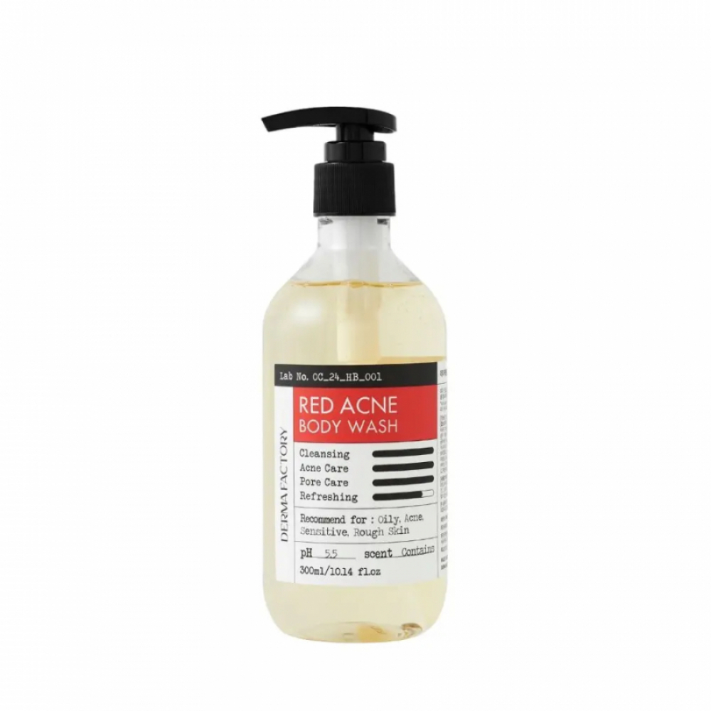 Очищающий гель для душа для проблемной кожи Derma Factory Red Acne Body Wash 300ml