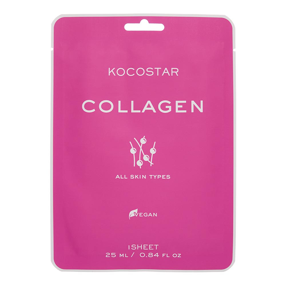 Kocostar Vegan Mask Collagen Увлажняющая тканевая маска для лица с коллагеном 25ml