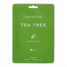 Kocostar Vegan Mask Tea Tree Тканевая маска для жирной кожи с экстрактом чайного дерева 25g