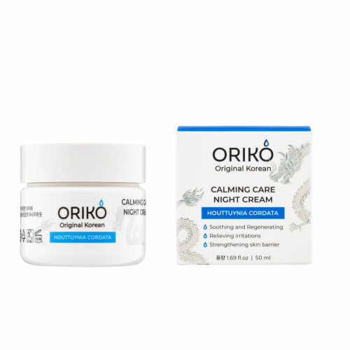 ORIKO Calming Care Night Cream With Houttuynia Cordata Extract Успокаивающий ночной крем для лица с экстрактом хауттюйнии и гиалуроновой кислотой 50ml