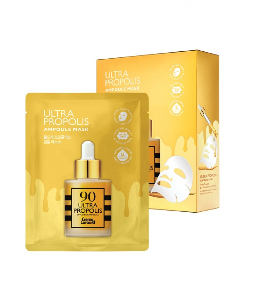 Jamingkyung Ultra Propolis Ampoule Mask Антивозрастная тканевая маска для лица с прополисом