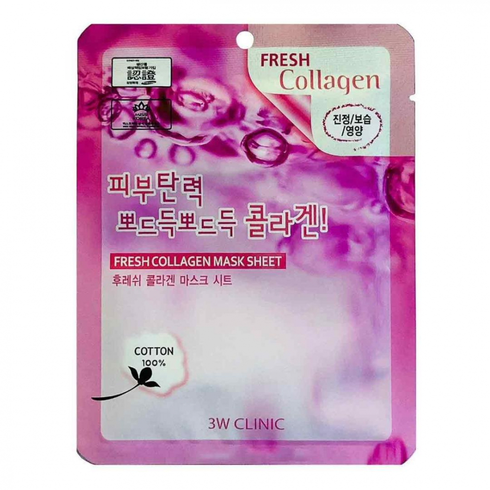 Тканевая маска для лица с коллагеном 3W Clinic Fresh Collagen Mask Sheet 23ml