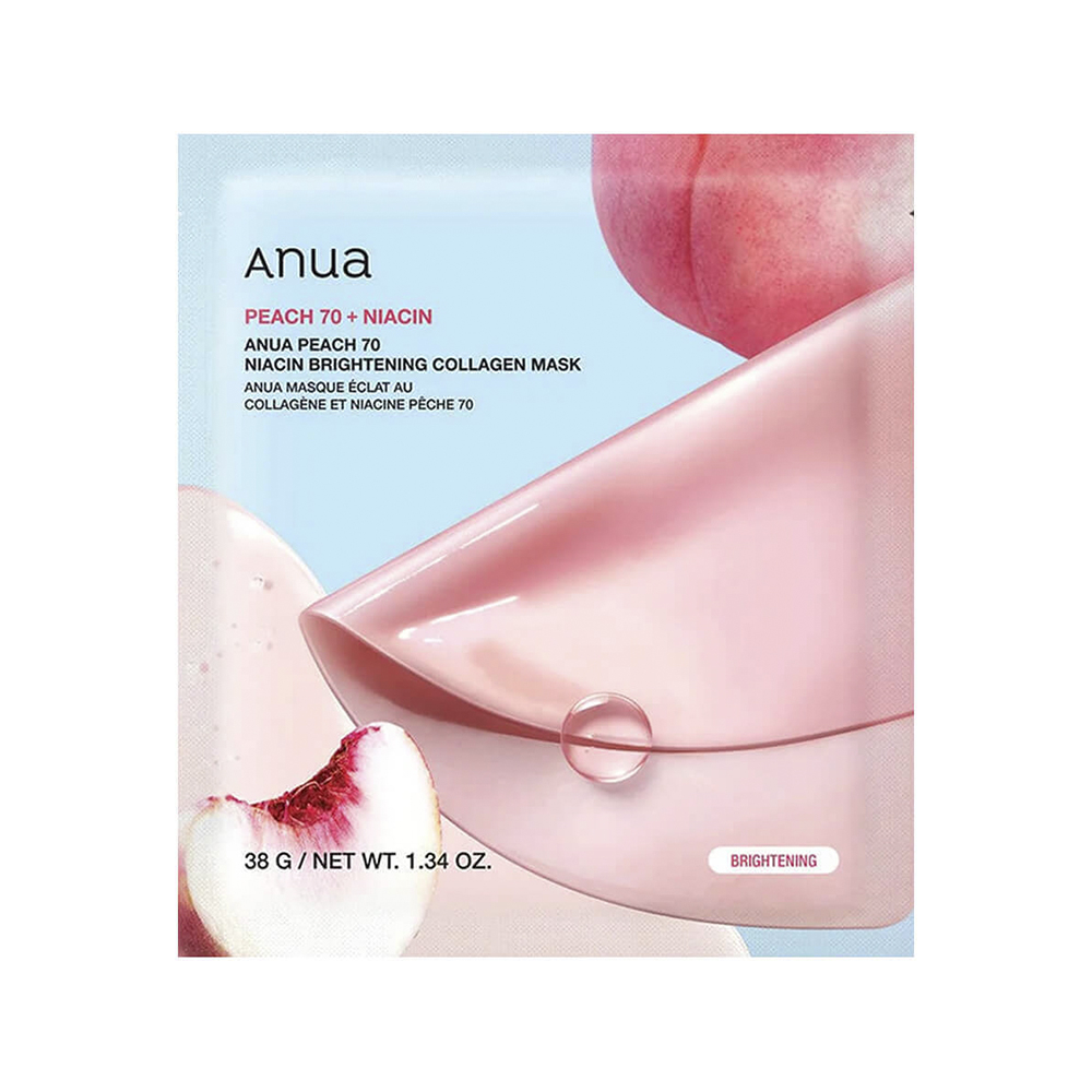 Гидрогелевая маска с ниацинамидом и персиком Anua Peach 70 Niacin Brightening Collagen Mask 38g