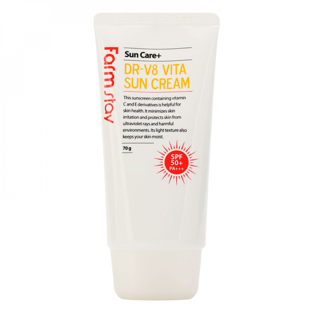 Солнцезащитный крем для лица с витаминным комплексом FarmStay Dr-V8 Vita Sun Cream SPF 50+ PA+++ 70g