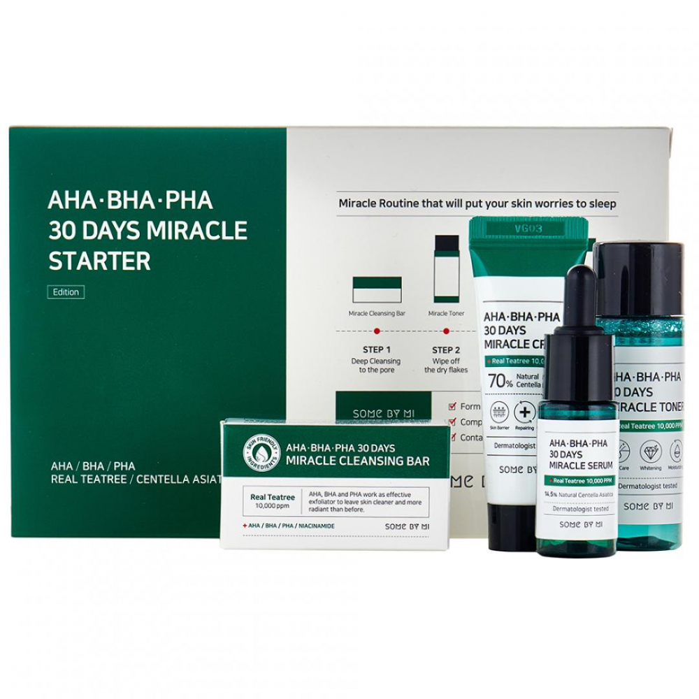 Набор для проблемной кожи с кислотами Some By Mi AHA-BHA-PHA 30 Days Miracle Starter Edition 30g+30ml+10ml+20g