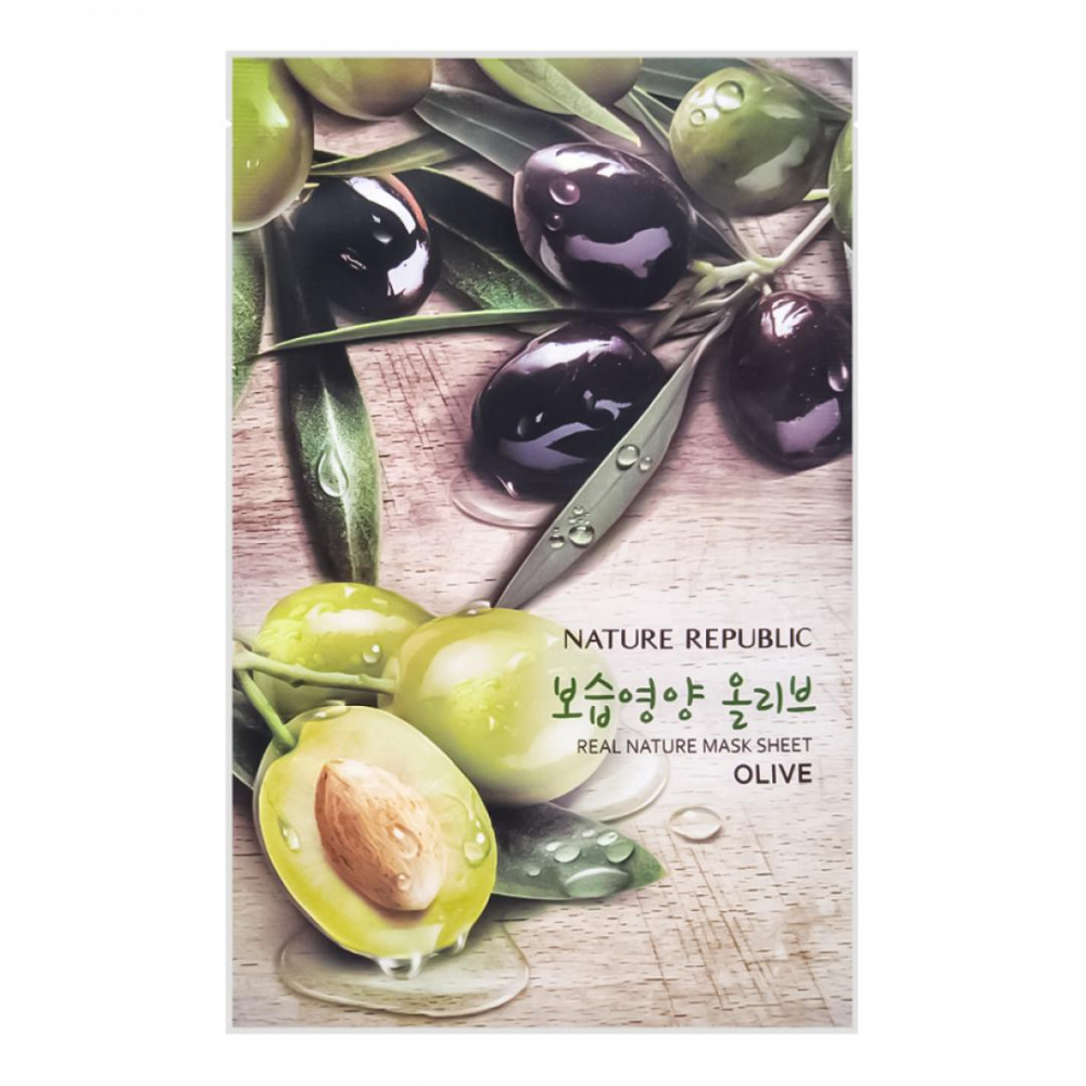 Тканевая маска для лица с маслом оливы Nature Republic Real Nature Mask Sheet Olive 23ml