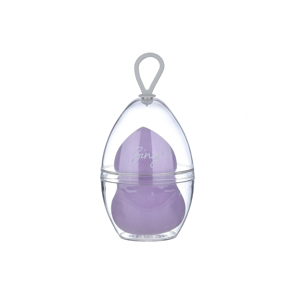 SINGI PURPLE СНГ Спонж косметический для макияжа лица гитара фиолетовый в упаковке 1pcs
