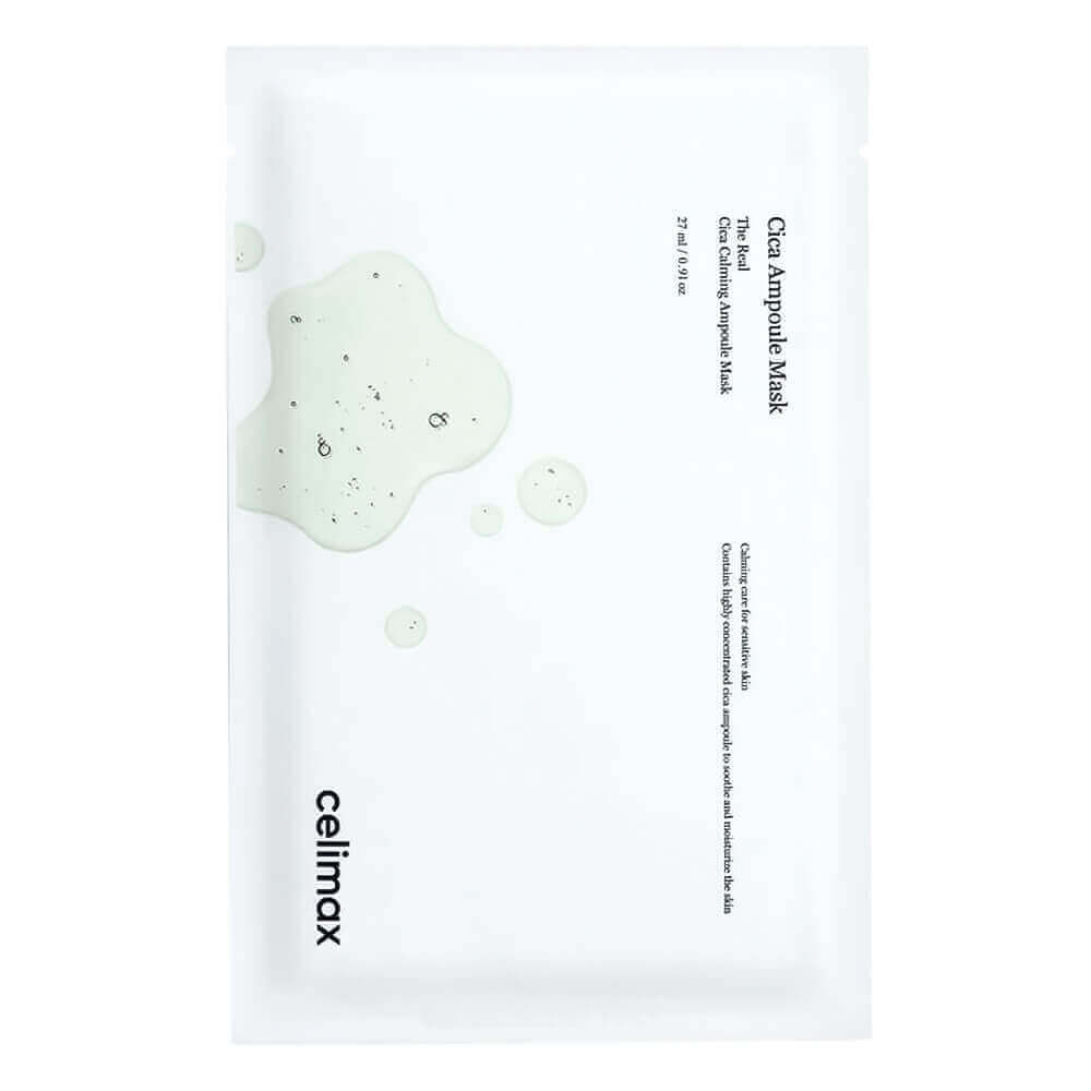 Celimax The Real Cica Calming Ampoule Mask Маска успокаивающая тканевая на основе центеллы 27ml